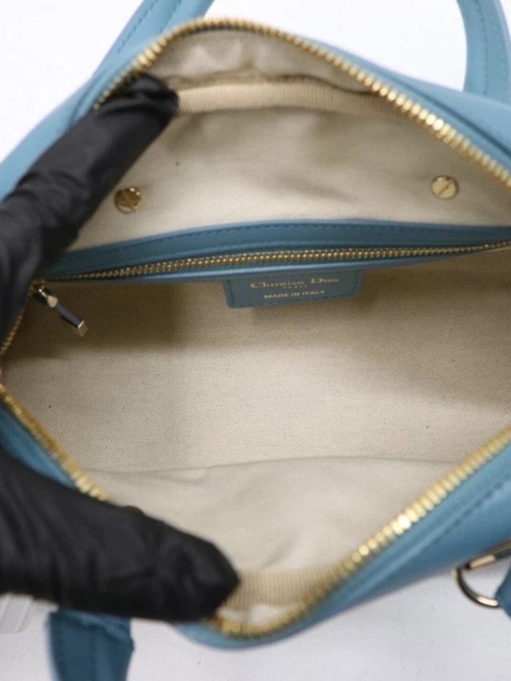 Christian Dior Calfskin Small Dior Vibe Bowling Bag - Turquoise - Picture 10 of 14